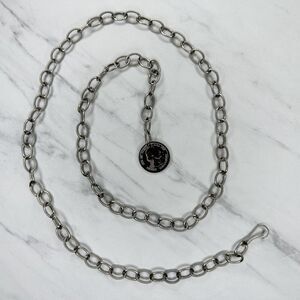 George Washington Coin Silver Tone Metal Chain Link Belt OS One Size